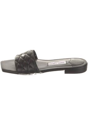 Jimmy Choo Black Quilted Leather Slide Mule 10 / 11